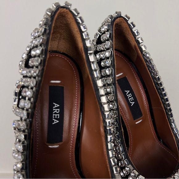 AREA New York Scallop Crystal Pointed Toe Heels - Picture 10 of 10